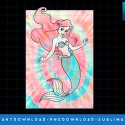 disney princess the little mermaid tie dye ariel png, sublimate, digital print