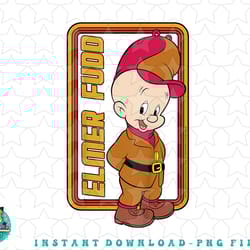 kids looney tunes elmer fudd framed simple portrait png, sublimation, digital download