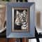1 Small oil painting in a frame under glass - Tiger 5.9 - 3.9 in..jpg