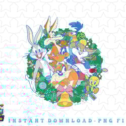 looney tunes christmas group shot wreath png, sublimation, digital download