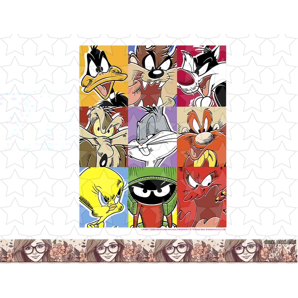 Looney Tunes Group Shot Comic Box Up png, sublimation, digital download .jpg