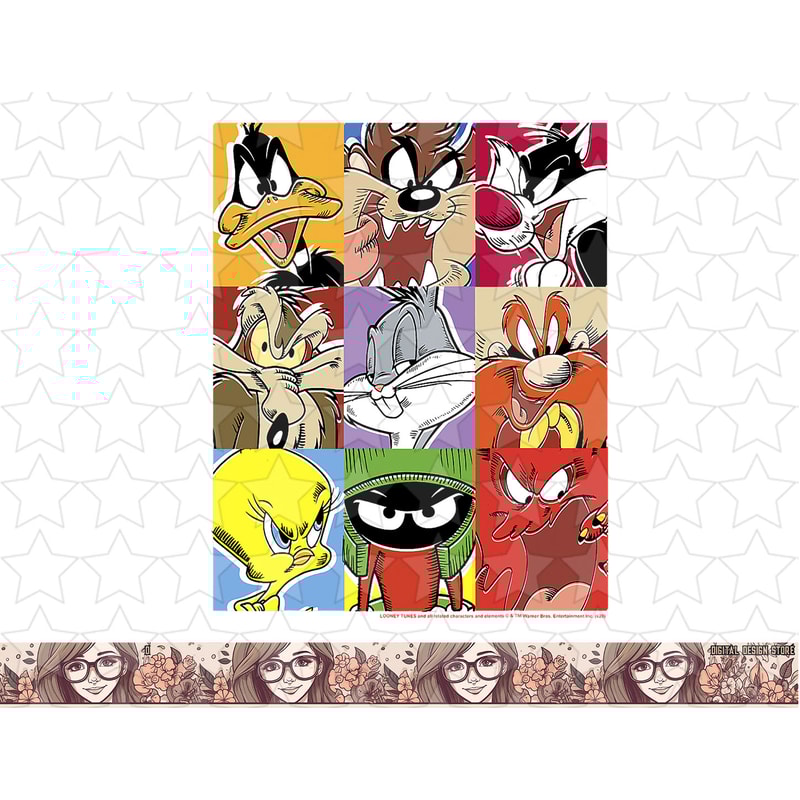 Looney Tunes Group Shot Comic Box Up png, sublimation, digital download .jpg