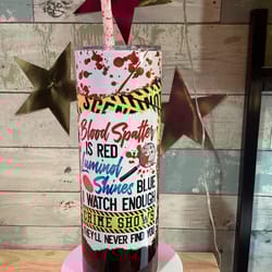 blood luminol shines blue tumbler, blood luminol shines blue skinny tumbler