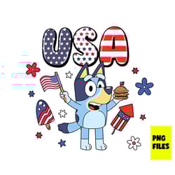 bluey 4th of july usa png, 4th of july png, bluey 4th of july png, bluey png, bluey patriotic png digital file