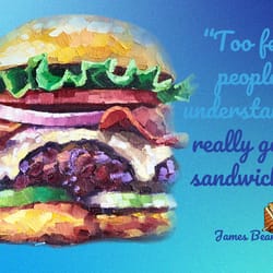 a digitalcard with james beard quote .