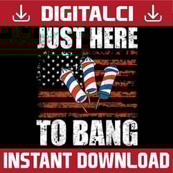 just here to bang 4th of july funny fireworks patriotic png, just here to bang american flag png, 4th of july, sublimati