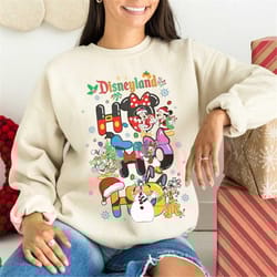 mickey mouse and friend christmas sweatshirt, vintage walt disney world shirt, family disneyland vacation, minnie donald