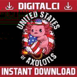 4th of july patriotic axolotl usa united states of axolotls png, let's party alotl svg, axolotl merica happy 4th of july