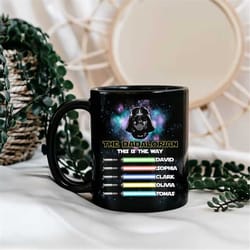 personalized the dadalorian mug, star wars dad mug, this is the way custom lightsabers with dad kids name, happy father'