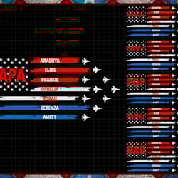 personalized 4th of july grandpa/ dad png bundle, patriotic poppop with kid names png, american flag png, digital downlo