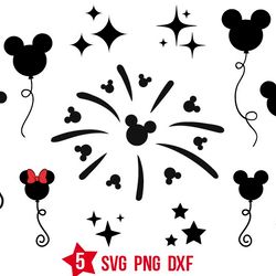 mickey mouse Fireworks svg, disney mouse svg, minnie svg, png files