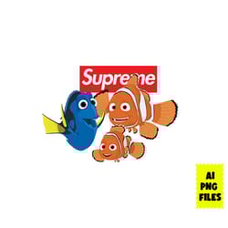 finding nemo supreme png, supreme logo png, finding nemo png, cartoon supreme png, cartoon png ai digital file