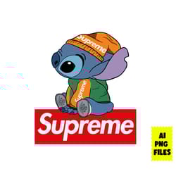 stitch supreme png, supreme logo png, stitch png, cartoon supreme png, cartoon png, ai digital file