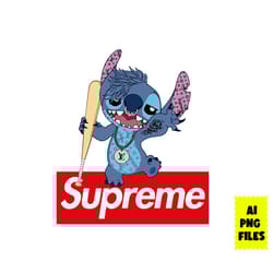 stitch supreme png, supreme brands logo png, stitch png, cartoon png, cartoon supreme png digital file, ai file