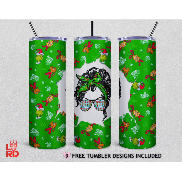 Christmas Tumbler Wrap PNG, 20oz Skinny Tumbler Sublimation, Xmas Mom Grinch Christmas Designs, Grinch Tumbler PNG File Digital Download.jpg
