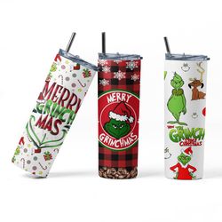 Copies The Grinch Skinny tumbler, Grinch sublimation design 30oz Curved Tumbler, Christmas Grinch Wrap 30oz New Tumbler