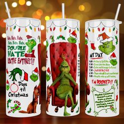 Christmas Grinch Collage Skinny tumbler, Grinch sublimation Wrap 30oz Curved Tumbler, Christmas Grinch 30oz New Tumbler