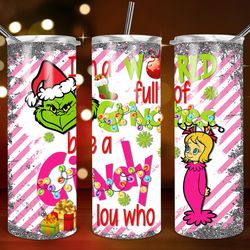 The Grinch and Cindy Lou Skinny tumbler, Grinch Sublimation 30oz Curved Tumbler, Straight Tapered wrap 30oz New Tumbler