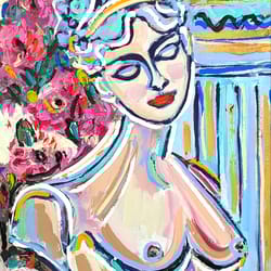 venus original oil painting on canvas fauvism art greece goddess woman portrait impasto wall decor art gift ideas nude