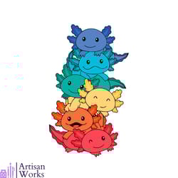 gay pride axolotl lgbt kawaii axolotl svg graphic design file