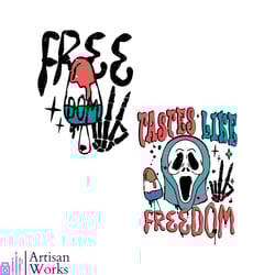 funny horror 4th of july svg tastes like freedom svg