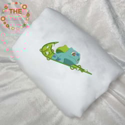 nike x bulbasaur pokemon embroidered sweatshirt, anime embroidered sweatshirt, unisex embroidered sweatshirt, anime embr