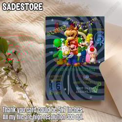 printable birthday invitation, mario invite, super mario invitation, mario brothers instant download editable boy mario