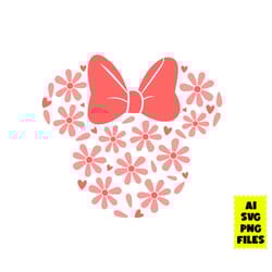 daisies minnie svg, daisies svg, minnie mouse svg, minnie svg, disney svg, ai digital file
