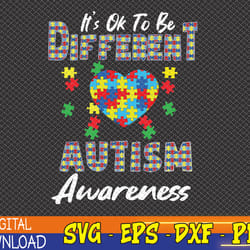 different autism awareness month heart puzzle pieces svg, eps, png, dxf, digital download
