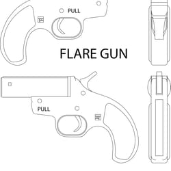flare gun line art vector file black white vector outline or line art file