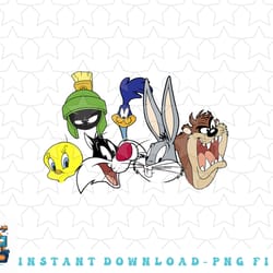 looney tunes group shot big face line up png, sublimation, digital download