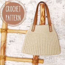 Crochet bag PATTERN, Shoulder bag DIY, Boho Handbag, Japanese bag, Easy Pattern, Christmagift for mom, Crochet gift