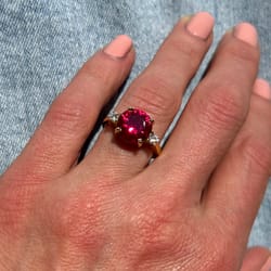 ruby ring - gold ring - july birthstone - gemstone band - statement ring - engagement ring - cocktail ring - round ring