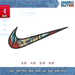 swoosh vegeta / anime embroidery design / anime design / embroidery pattern / design pes dst vp3 format