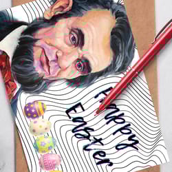 happy easter. a digital greeting card with the leader abraham lincoln.