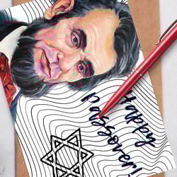 happy passover! a digital greeting card with the leader abraham lincoln.