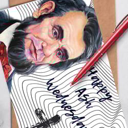 happy ash wednesday! a digital greeting card with the leader abraham lincoln.