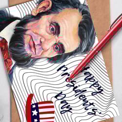 happy presidents' day! a digital greeting card with the leader abraham lincoln.