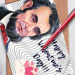 happy valentine's day! a digital greeting card with the leader abraham lincoln.