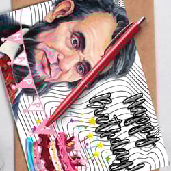 happy birthday! a digital greeting card with the leader abraham lincoln.