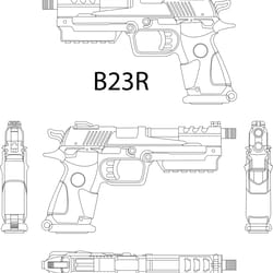 b23r gun line art vector file black white vector outline or line art file
