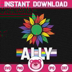 lgbtq ally gay pride month sunflower distressed svg, ally svg, lgbtq flags ally t png, lgbt support, digital download