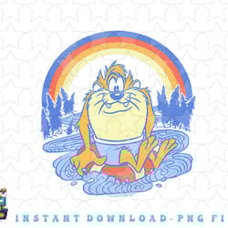 looney tunes tasmanian devil rainbow & forest png, sublimation, digital download