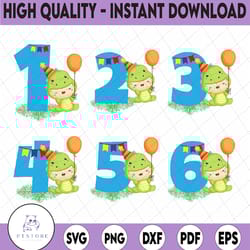 dinosaur birthday party numbers, dinosaur t rex numbers svg, png for cricut,silhouette, birthday numbers