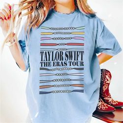 Taylor Comfort Color All Album Shirt, The Eras Tour Beaded Bracelets, TS The Eras Tour 2023, Vintage Taylor Shirt