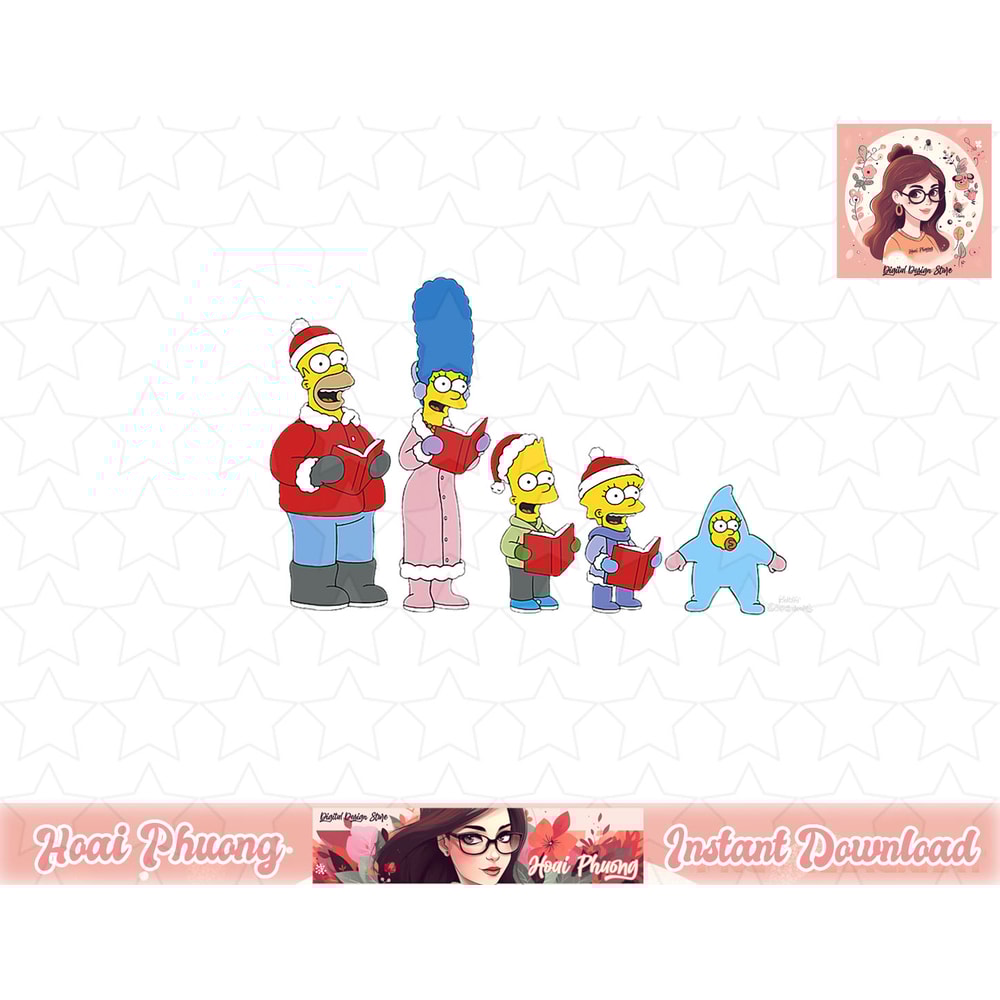 The Simpsons Christmas Caroling png, instant download.jpg