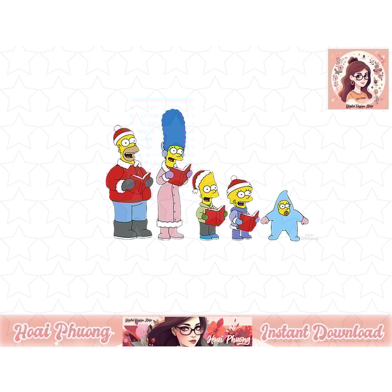 The Simpsons Christmas Caroling png, instant download.jpg