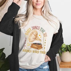 retro the aurora tour 1978-79 t-shirt, daisy jones and the six merch, daisy jones and the six aurora tour shir, vintage