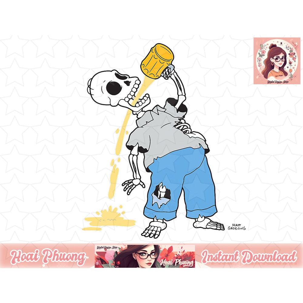 The Simpsons Homer Skeleton Beer Treehouse of Horror png, instant download.jpg