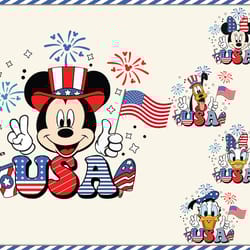 mouse & friends 4th of july png bundle, cartoon mouse 4th of july png, independence day png, american freedom png, famil